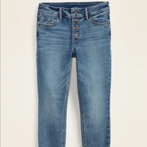 Mid-Rise Button-Fly Rockstar Skinny Ankle Jeans
